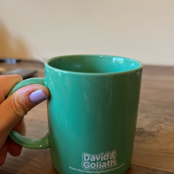 David and Goliath Hipsterpotamus Mug ~ 12 ounce ceramic ~ Green Hippo - Picture 4 of 8